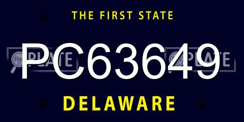 PC63649 Delaware License Plate