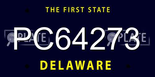 PC64273 Delaware License Plate