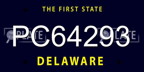 PC64293 Delaware License Plate