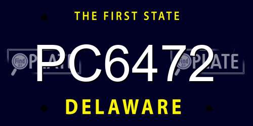 PC6472 Delaware License Plate