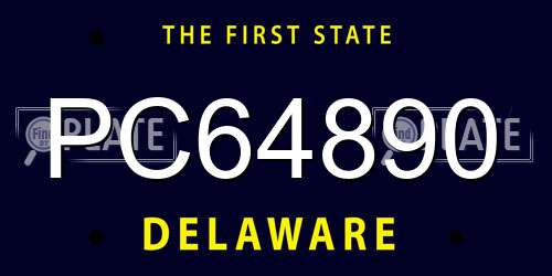 PC64890 Delaware License Plate