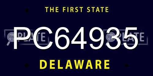 PC64935 Delaware License Plate