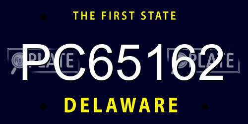 PC65162 Delaware License Plate