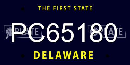 PC65180 Delaware License Plate