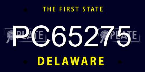 PC65275 Delaware License Plate