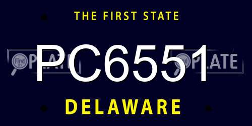 PC6551 Delaware License Plate