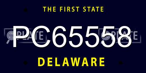 PC65558 Delaware License Plate