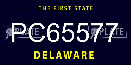 PC65577 Delaware License Plate