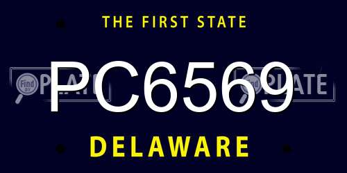 PC6569 Delaware License Plate