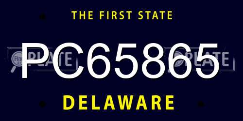PC65865 Delaware License Plate