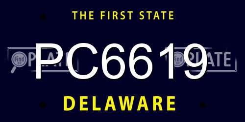 PC6619 Delaware License Plate