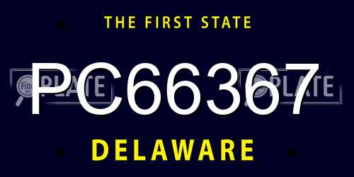 PC66367 Delaware License Plate