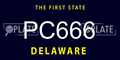 PC666 Delaware License Plate