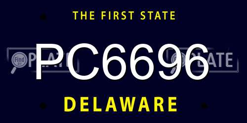 PC6696 Delaware License Plate