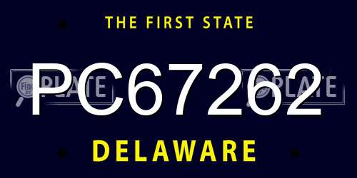 PC67262 Delaware License Plate