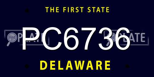 PC6736 Delaware License Plate