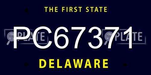 PC67371 Delaware License Plate