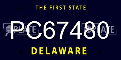 PC67480 Delaware License Plate