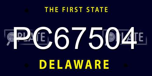 PC67504 Delaware License Plate