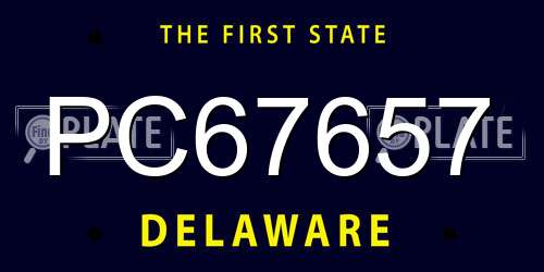 PC67657 Delaware License Plate
