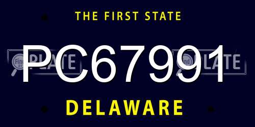 PC67991 Delaware License Plate