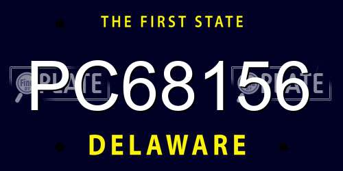 PC68156 Delaware License Plate