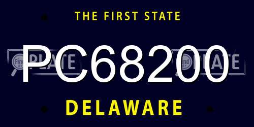 PC68200 Delaware License Plate