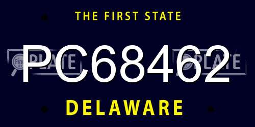 PC68462 Delaware License Plate