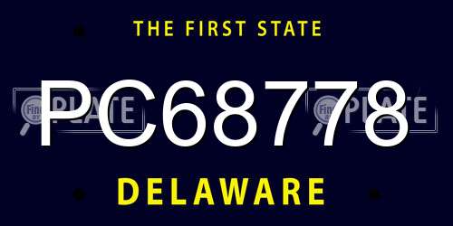 PC68778 Delaware License Plate