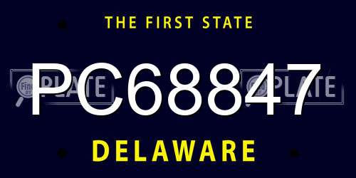 PC68847 Delaware License Plate