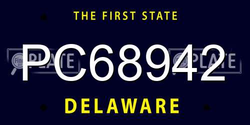 PC68942 Delaware License Plate