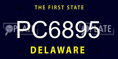 PC6895 Delaware License Plate