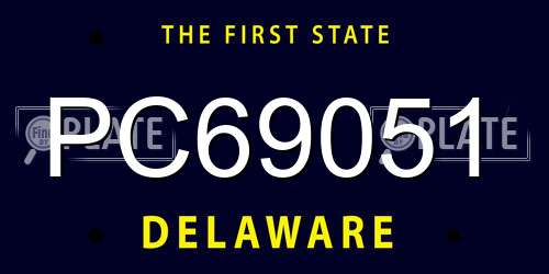 PC69051 Delaware License Plate