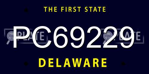 PC69229 Delaware License Plate