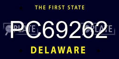 PC69262 Delaware License Plate