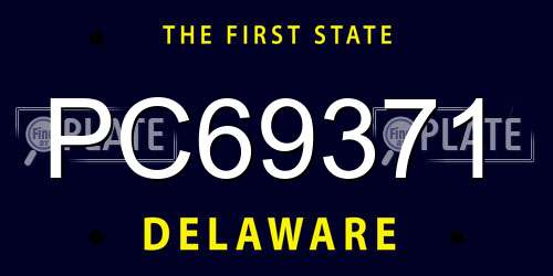 PC69371 Delaware License Plate