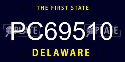 PC69510 Delaware License Plate