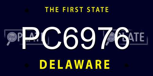 PC6976 Delaware License Plate