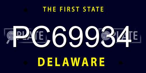 PC69934 Delaware License Plate