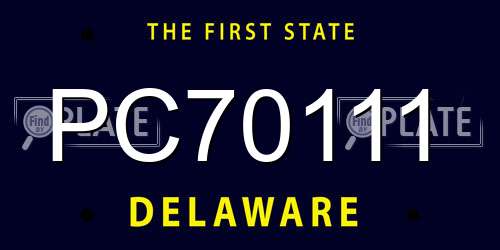 PC70111 Delaware License Plate