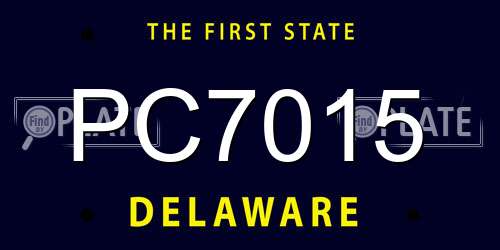 PC7015 Delaware License Plate