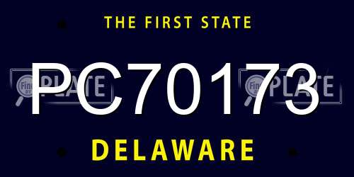 PC70173 Delaware License Plate