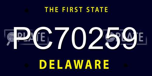 PC70259 Delaware License Plate