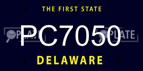 PC7050 Delaware License Plate