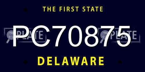 PC70875 Delaware License Plate