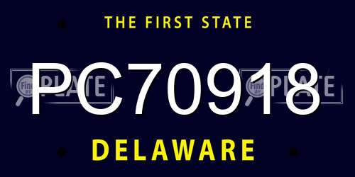 PC70918 Delaware License Plate