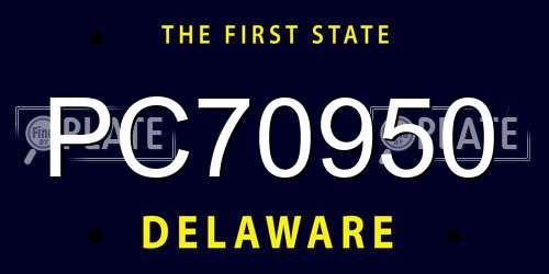 PC70950 Delaware License Plate