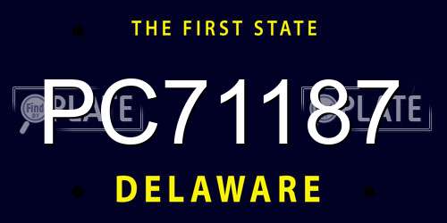 PC71187 Delaware License Plate