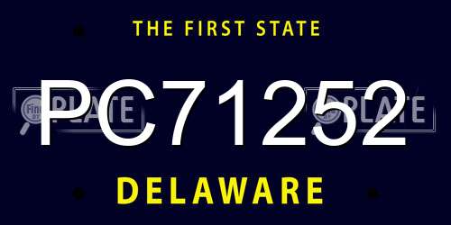 PC71252 Delaware License Plate