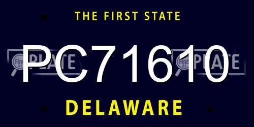 PC71610 Delaware License Plate